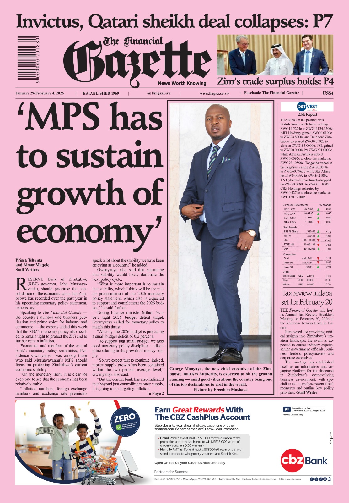 Thursday 29 January 2026